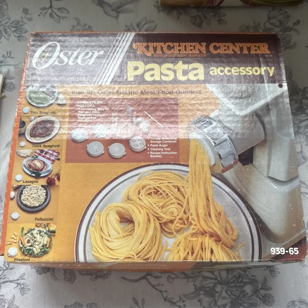 Vintage Oster Kitchen Center Pasta Accessory 939-65 Vintage COMPLETE Open Box